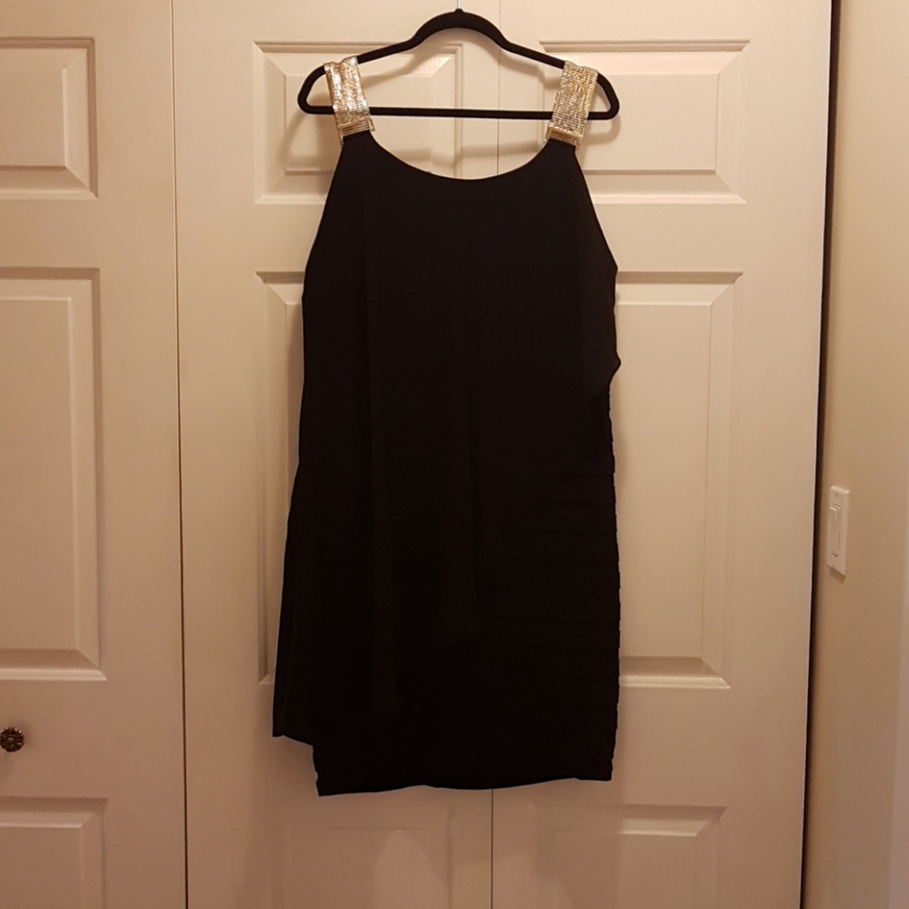 Elegant Black Dress with Gold Accents